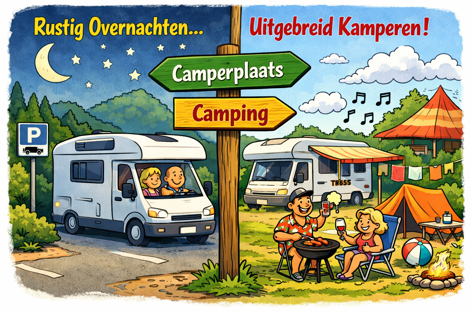verschil camperplaats en camping keuze overnachten camper